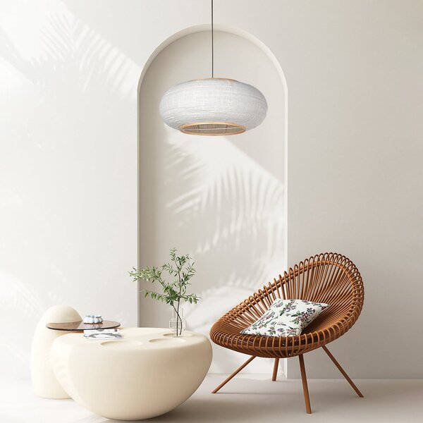 Steinhauer Visoka svetilka Sparkled Light, črna/siva platnina, Ø 60 cm, Črna, Dnevna soba / jedilnica, Tkanine / tekstil