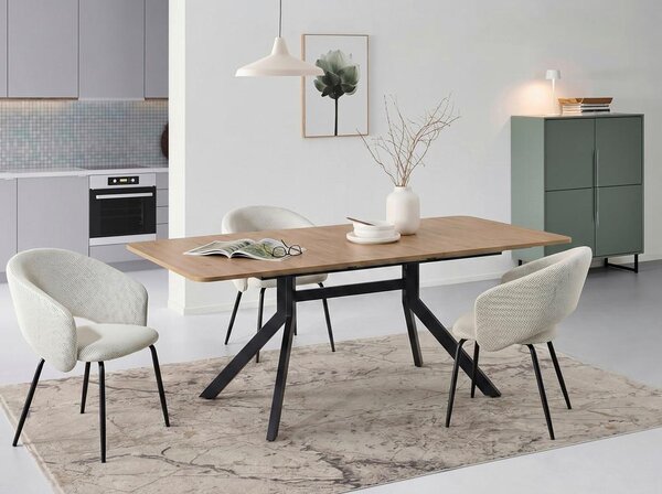 Livetastic Raztegljiva Miza Jax, Barva Hrasta, Črna, 150-190x90