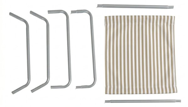 Zložljiv plažni ležalnik SAND STRIPES, rjav
