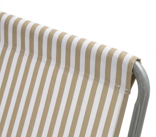 Zložljiv plažni ležalnik SAND STRIPES, rjav