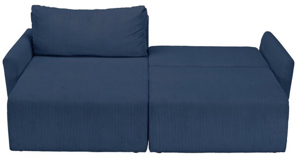 KOTNA SEDEŽNA GARNITURA, rebrasti žamet modra