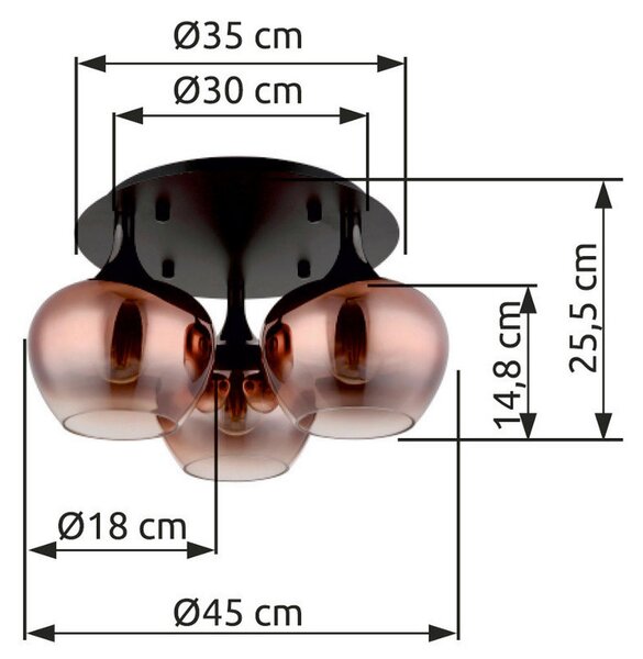 STROPNA SVETILKA Maxy 45/25,5 cm