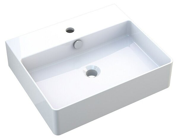 Camargue Paris Umivalnik 2.0 (Š x Do: 50,5 x 42,5 cm, Brez posebne glazure, Odprtina za armaturo: Sredina, S prelivom, Bela)