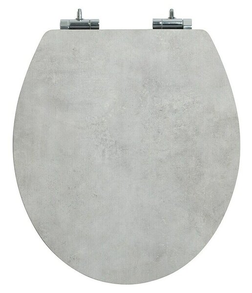 Poseidon WC deska (MDF, Siva/Bela, S samodejnim spuščanjem)
