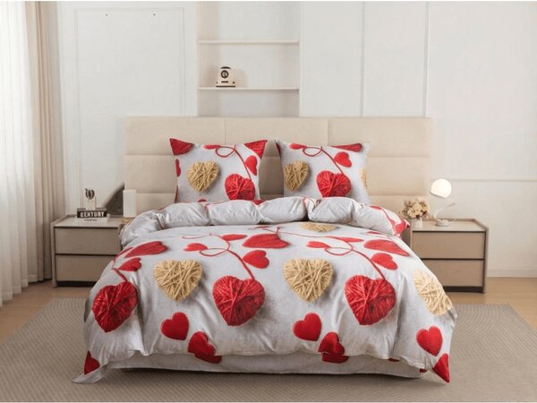 Posteljnina iz mikrovlaken VELHEART rdeča Dimenzije posteljnine: 2 kom 70 x 80 cm | 160 x 200 cm