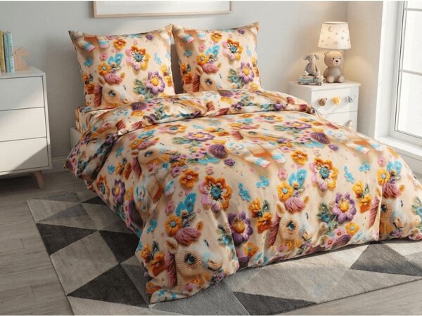 Otroška posteljnina iz mikrovlaken PONYBLOOM barvna Dimenzije posteljnine: 70 x 80 cm | 140 x 200 cm