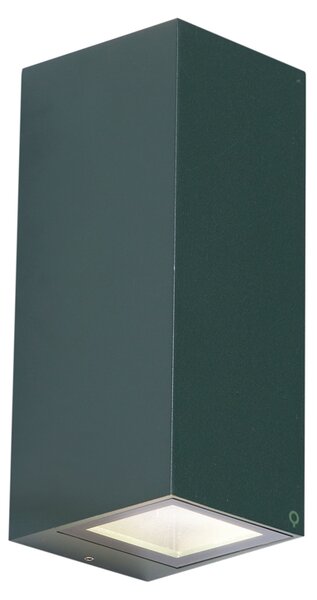 Moderna stenska svetilka temno zelena 2-žarnice GU10 70mm IP54 - Baleno