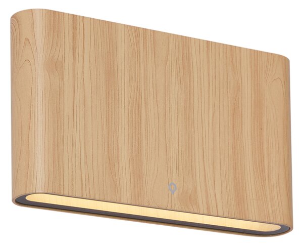 Skandinavska zunanja stenska svetilka z lesnim potiskom 17,5 cm vklj. LED IP65 - Batt