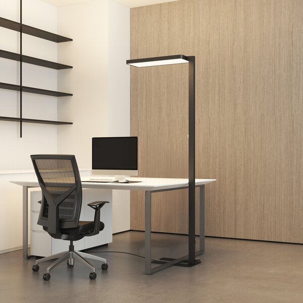 Arcchio LED talna svetilka Timon, 54 W, črna, višina 195 cm, zatemnjen, Črna, Študija / pisarna, Aluminij, Sodobni, Stoječe senčilo