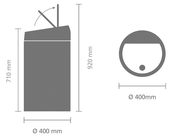 Bel jeklen koš za smeti na dotik 60 l Touch Bin – Brabantia