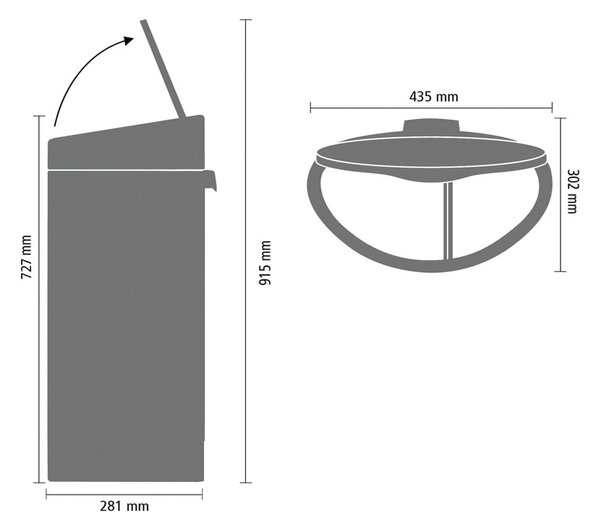 Jeklen koš za smeti za ločevanje odpadkov na dotik v mat srebrni barvi 33 l Touch Bin Recycle – Brabantia