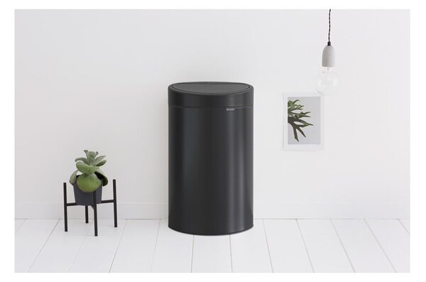 Mat črn jeklen koš za smeti na dotik 40 l Touch Bin – Brabantia