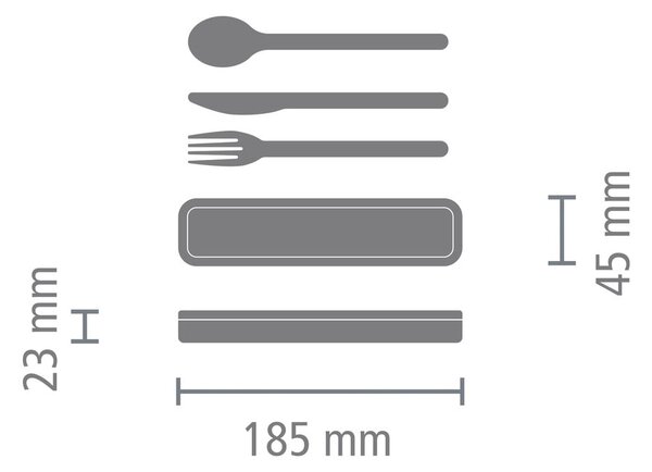 Potovalni komplet jedilnega pribora iz nerjavečega jekla v srebrni barvi 3 ks Make & Take – Brabantia