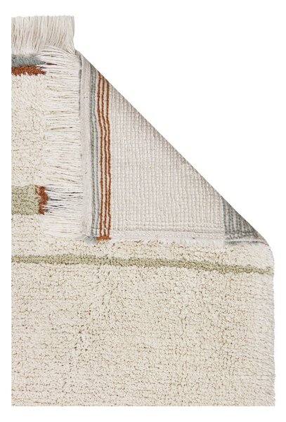 Modra/kremno bela pralna ročno tkana bombažna preproga 90x130 cm Lanes Vintage Blue – Lorena Canals