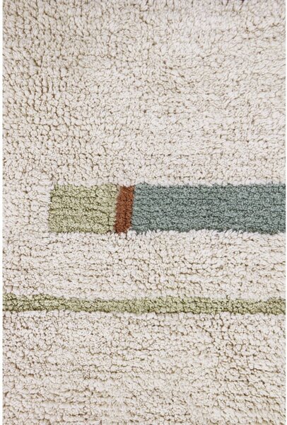 Modra/kremno bela pralna ročno tkana bombažna preproga 90x130 cm Lanes Vintage Blue – Lorena Canals