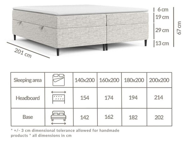 Kremno bela boxspring postelja s prostorom za shranjevanje 160x200 cm Araya – Maison de Rêve