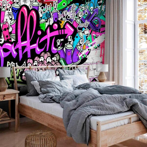 Artgeist Fototapeta Purple Graffiti, 100x70cm