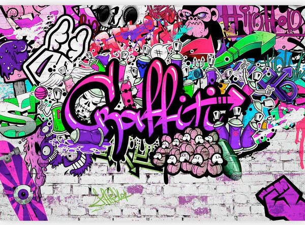Artgeist Fototapeta Purple Graffiti, 100x70cm
