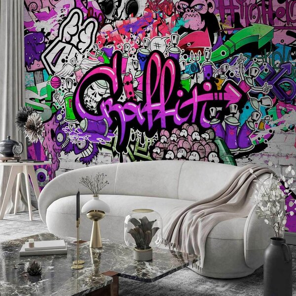 Artgeist Fototapeta Purple Graffiti, 100x70cm