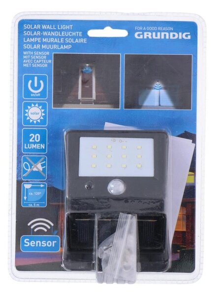 Grundig - LED Solarna svetilka s senzorjem 1xLED/0,25W/1xAA