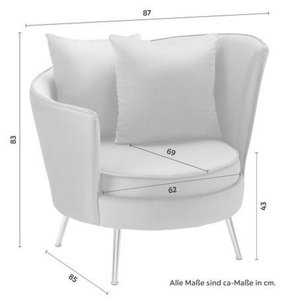 Bessagi Home Naslanjač Chesterfield Cherie, Siva, Žamet