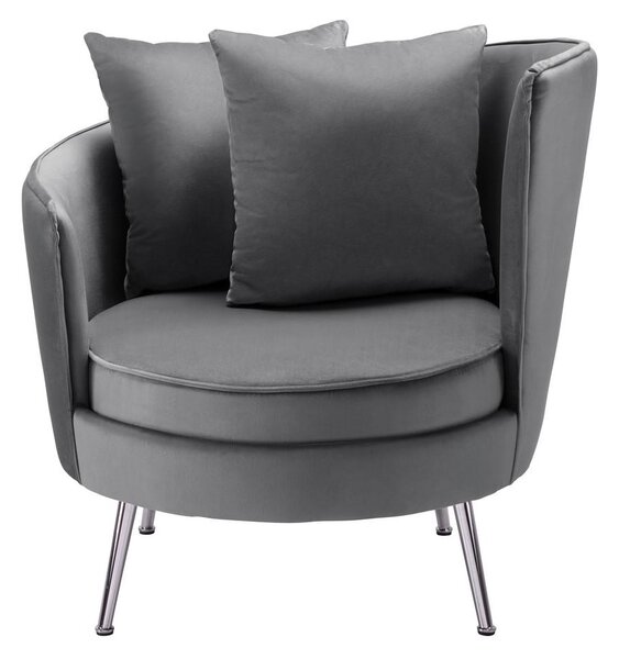 Bessagi Home Naslanjač Chesterfield Cherie, Siva, Žamet