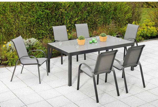 Gardenson Vrtni Set Amalfi, 7-Delni, Raztegljiva Miza