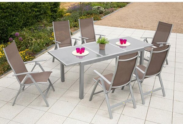 Gardenson Vrtni Set Carrara, 7-Delni, Raztegljiva Miza