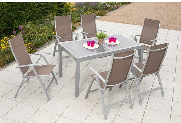 Gardenson Vrtni Set Carrara, 7-Delni, Raztegljiva Miza