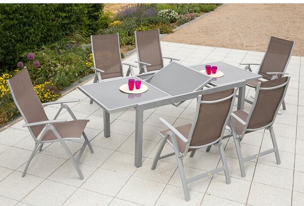 Gardenson Vrtni Set Carrara, 7-Delni, Raztegljiva Miza