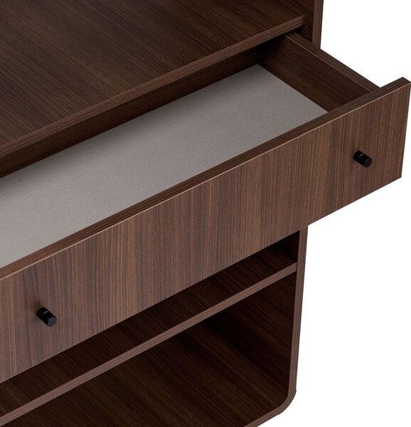 Regal v orehovem dekorju v temni naravni barvi 78x153x34 cm Senza – Nordure