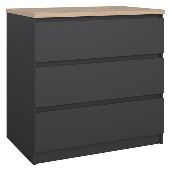 Temno siva komoda 77x76x50 cm Naia – Tvilum