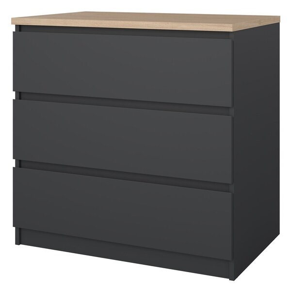 Temno siva komoda 77x76x50 cm Naia – Tvilum