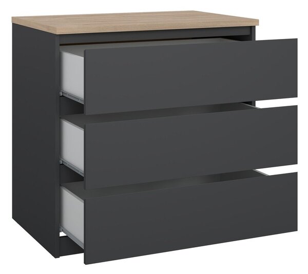 Temno siva komoda 77x76x50 cm Naia – Tvilum