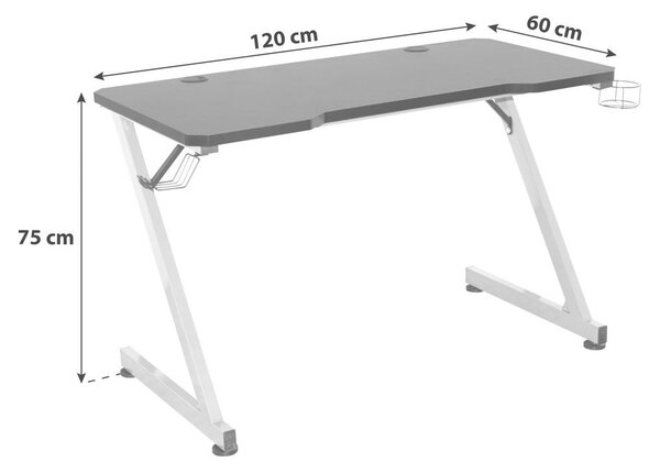 XXXL Gaming Miza Graz, 120x60, Črna, Rdeča