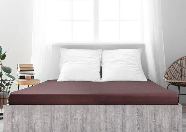 Jersey rjuha iz mako bombaža LUXORA 90x200 cm temno rjava