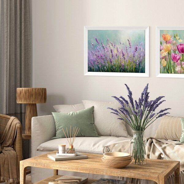 Tiskana slika z okvirjem 75x56 cm Lavender – Styler