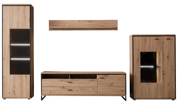 DNEVNI REGAL, antracit, barve hrasta