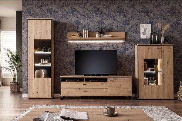 DNEVNI REGAL, antracit, barve hrasta
