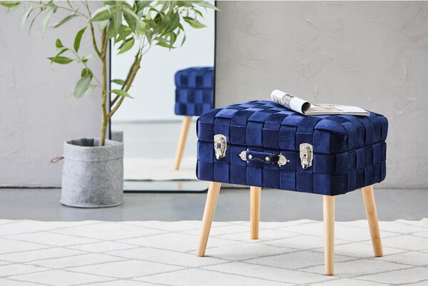 TABURE, les, tekstil, leseni material temno modra