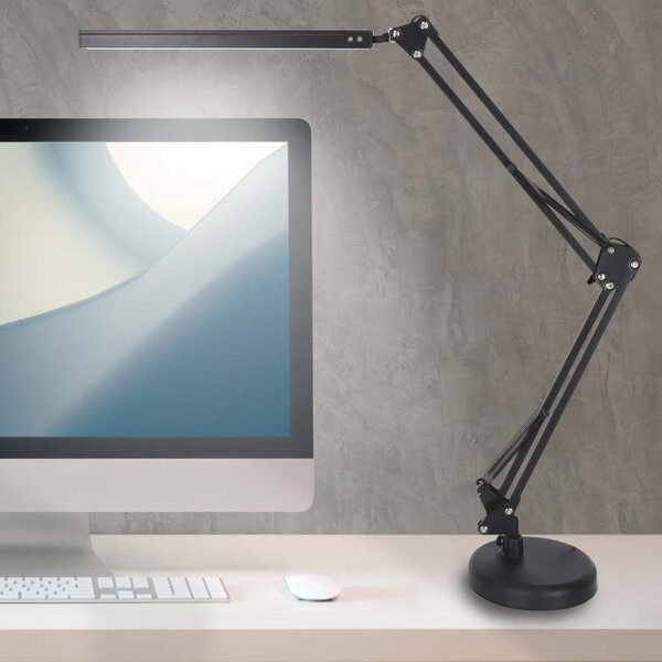 LED namizna svetilka USB z vrtljivo roko in 2 načinoma pritrditve