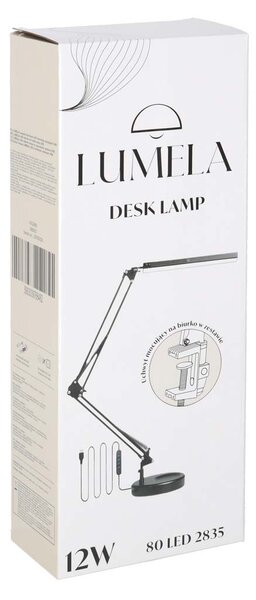 LED namizna svetilka USB z vrtljivo roko in 2 načinoma pritrditve