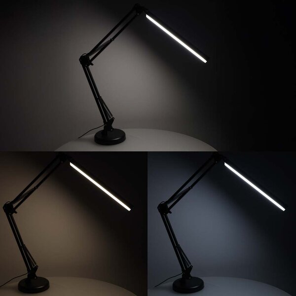 LED namizna svetilka USB z vrtljivo roko in 2 načinoma pritrditve