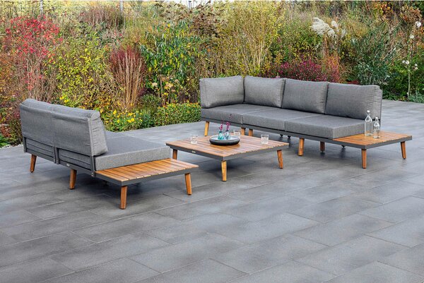LOUNGE GARNITURA akacija trd les aluminij