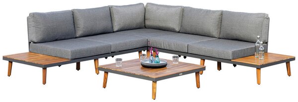 LOUNGE GARNITURA akacija trd les aluminij