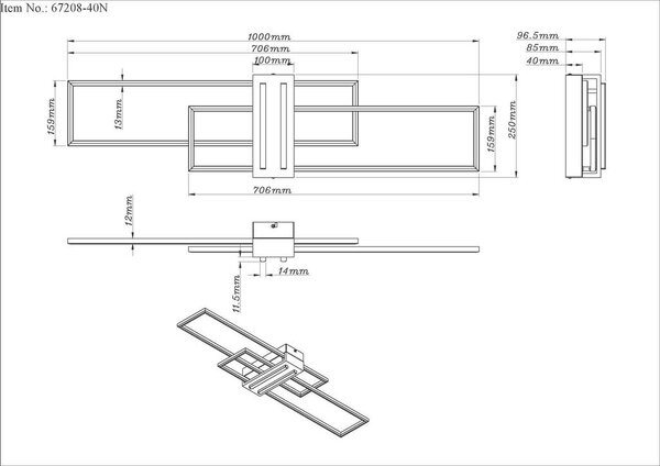 STROPNA LED-SVETILKA DAKARI 3000 K 230 V