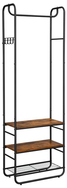 Predsosna stena TAYLOR z omarico za čevlje 181x58 cm, rustikalno rjava
