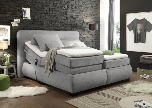 BOXSPRING POSTELJA 160 cm x 200 cm , tekstil umazano rjava