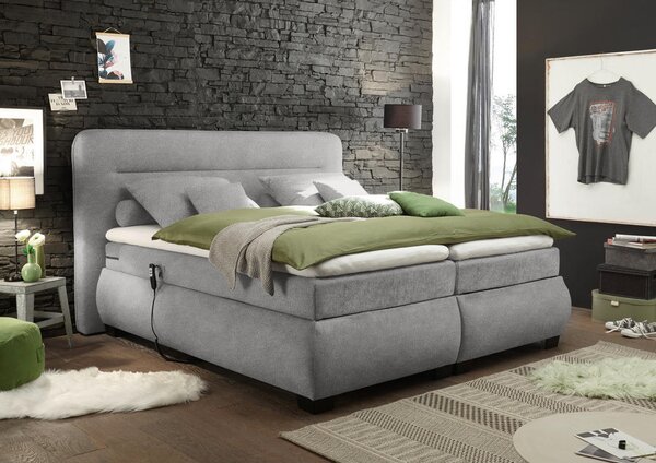 BOXSPRING POSTELJA 160 cm x 200 cm , tekstil umazano rjava