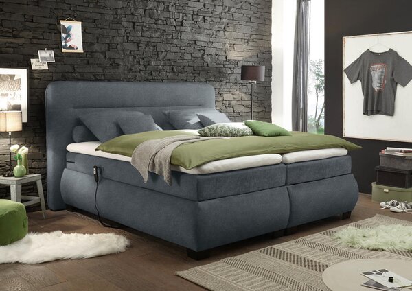 BOXSPRING POSTELJA 160 cm x 200 cm , tekstil antracit